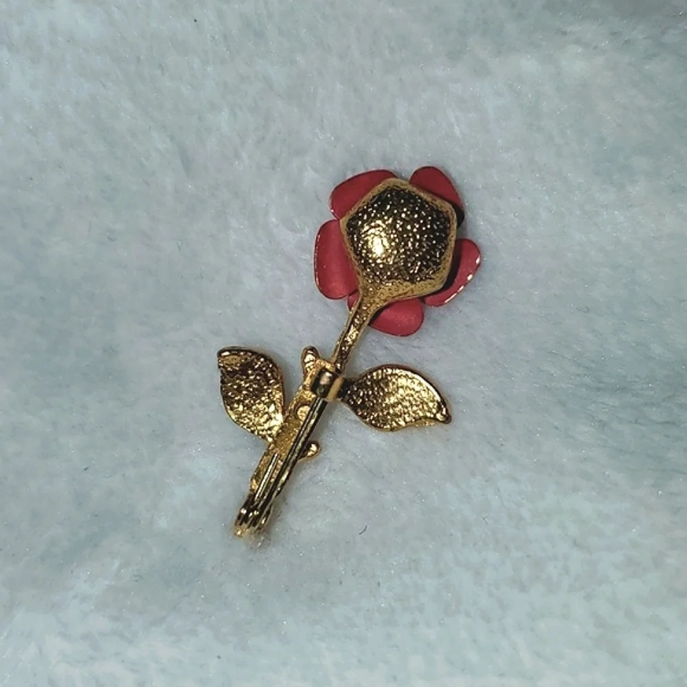Vintage Goldtone Rose Brooch